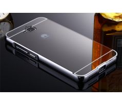 Hliníkový MIRROR kryt pro Huawei Y6 Pro - Černý