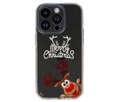 Tel Protect Christmas průhledné pouzdro pro iPhone 14 - vzor 1 Veselé sobí Vánoce