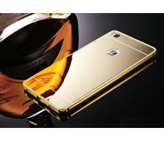Hliníkový MIRROR kryt pouzdro pro Huawei P8 Lite - Zlatý