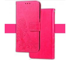 Kožené pouzdro FLOWERS pro Samsung Galaxy J4 Plus J415F - růžové