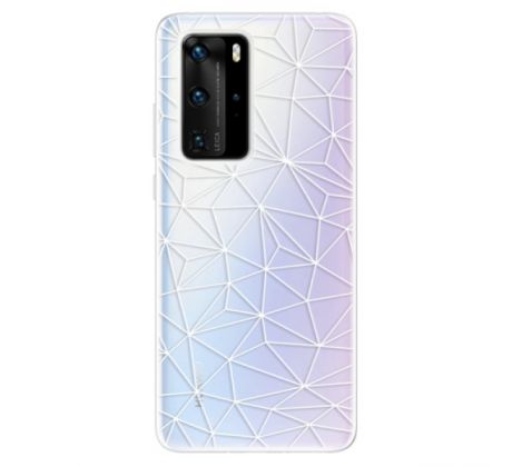 Odolné silikonové pouzdro iSaprio - Abstract Triangles 03 - white - Huawei P40 Pro