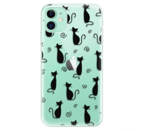 Odolné silikonové pouzdro iSaprio - Cat pattern 05 - black - iPhone 11