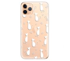 Odolné silikonové pouzdro iSaprio - Cat pattern 05 - white - iPhone 11 Pro Max