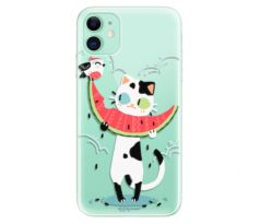 Odolné silikonové pouzdro iSaprio - Cat with melon - iPhone 11