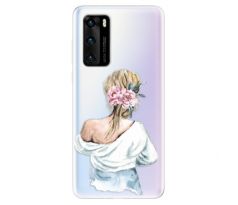 Odolné silikonové pouzdro iSaprio - Girl with flowers - Huawei P40