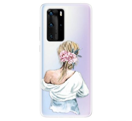 Odolné silikonové pouzdro iSaprio - Girl with flowers - Huawei P40 Pro