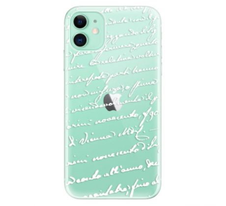 Odolné silikonové pouzdro iSaprio - Handwriting 01 - white - iPhone 11