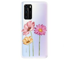 Odolné silikonové pouzdro iSaprio - Three Flowers - Huawei P40