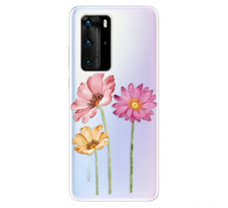 Odolné silikonové pouzdro iSaprio - Three Flowers - Huawei P40 Pro