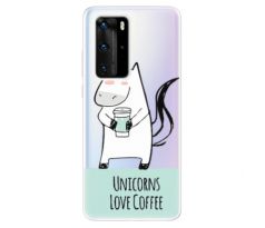 Odolné silikonové pouzdro iSaprio - Unicorns Love Coffee - Huawei P40 Pro