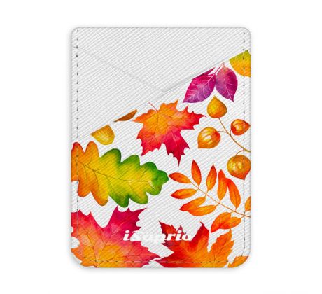 Pouzdro na kreditní karty iSaprio - Autumn Leaves 01 - světlá nalepovací kapsa