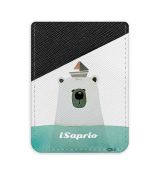 Pouzdro na kreditní karty iSaprio - Bear with Boat - tmavá nalepovací kapsa
