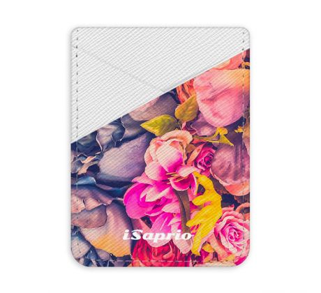 Pouzdro na kreditní karty iSaprio - Beauty Flowers - světlá nalepovací kapsa