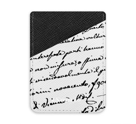 Pouzdro na kreditní karty iSaprio - Handwriting 01 - tmavá nalepovací kapsa