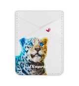 Pouzdro na kreditní karty iSaprio - Leopard with Butterfly - světlá nalepovací kapsa