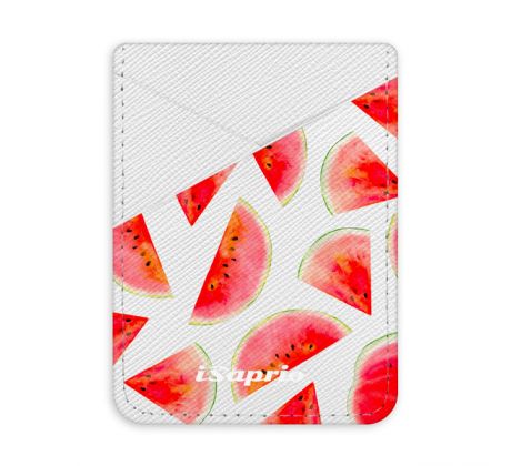 Pouzdro na kreditní karty iSaprio - Melon Pattern 02 - světlá nalepovací kapsa
