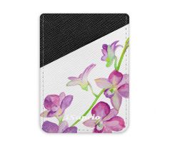 Pouzdro na kreditní karty iSaprio - Purple Orchid - tmavá nalepovací kapsa