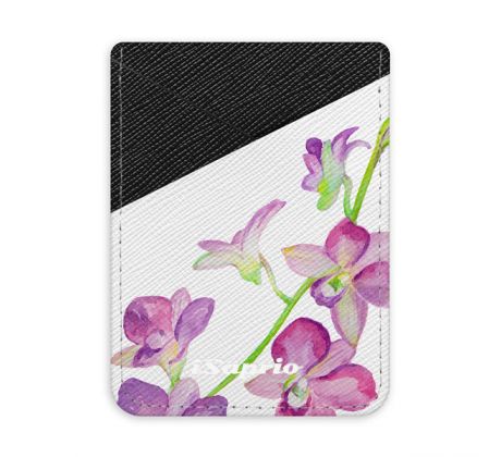 Pouzdro na kreditní karty iSaprio - Purple Orchid - tmavá nalepovací kapsa