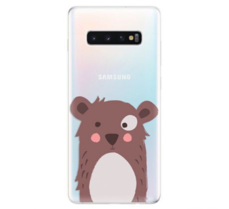 Odolné silikonové pouzdro iSaprio - Brown Bear - Samsung Galaxy S10+