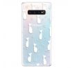 Odolné silikonové pouzdro iSaprio - Cat pattern 05 - white - Samsung Galaxy S10+