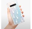 Odolné silikonové pouzdro iSaprio - Cat pattern 05 - white - Samsung Galaxy S10+