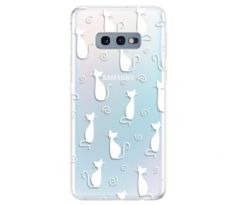 Odolné silikonové pouzdro iSaprio - Cat pattern 05 - white - Samsung Galaxy S10e