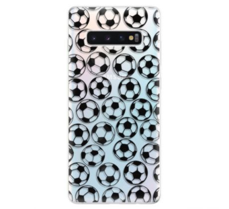 Odolné silikonové pouzdro iSaprio - Football pattern - black - Samsung Galaxy S10+