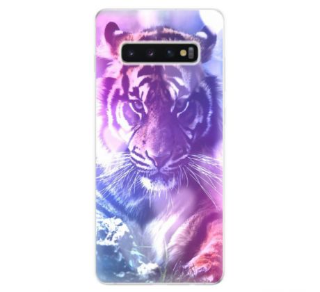 Odolné silikonové pouzdro iSaprio - Purple Tiger - Samsung Galaxy S10+