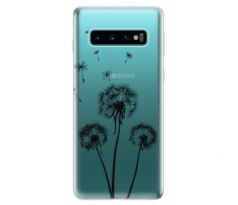 Odolné silikonové pouzdro iSaprio - Three Dandelions - black - Samsung Galaxy S10