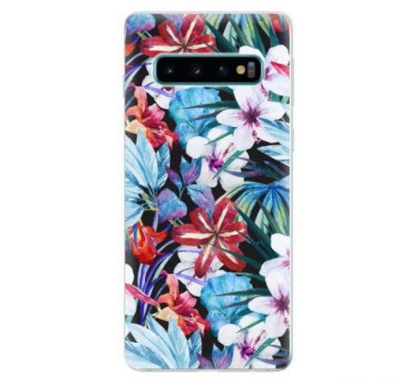 Odolné silikonové pouzdro iSaprio - Tropical Flowers 05 - Samsung Galaxy S10