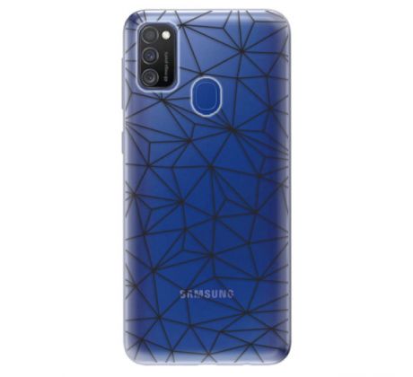 Odolné silikonové pouzdro iSaprio - Abstract Triangles 03 - black - Samsung Galaxy M21