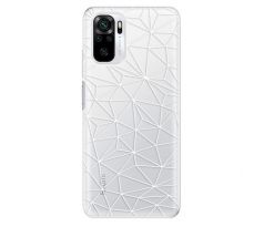 Odolné silikonové pouzdro iSaprio - Abstract Triangles 03 - white - Xiaomi Redmi Note 10 / Note 10S