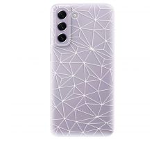Odolné silikonové pouzdro iSaprio - Abstract Triangles 03 - white - Samsung Galaxy S21 FE 5G