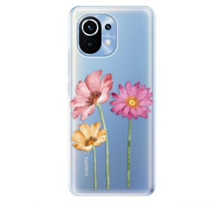 Odolné silikonové pouzdro iSaprio - Three Flowers - Xiaomi Mi 11