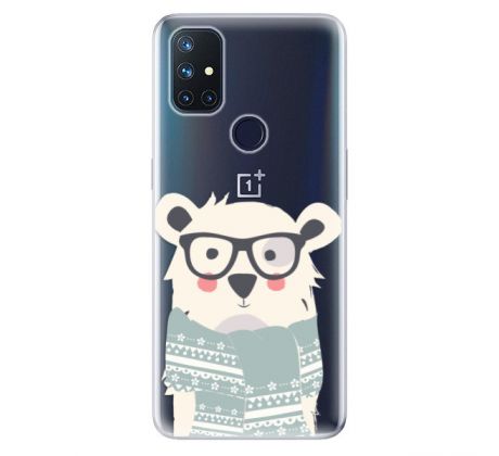 Odolné silikonové pouzdro iSaprio - Bear with Scarf - OnePlus Nord N10 5G