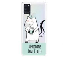 Odolné silikonové pouzdro iSaprio - Unicorns Love Coffee - Samsung Galaxy A21s