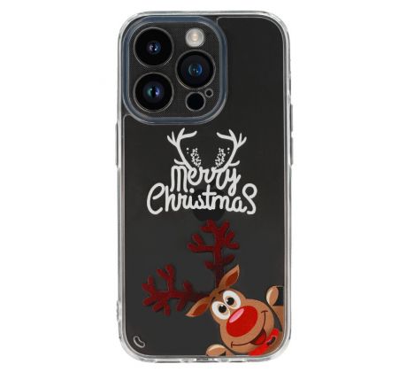 Tel Protect Christmas průhledné pouzdro pro iPhone 15 Pro Max - vzor 1 Veselé sobí Vánoce
