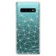 Odolné silikonové pouzdro iSaprio - Abstract Triangles 03 - white - Samsung Galaxy S10