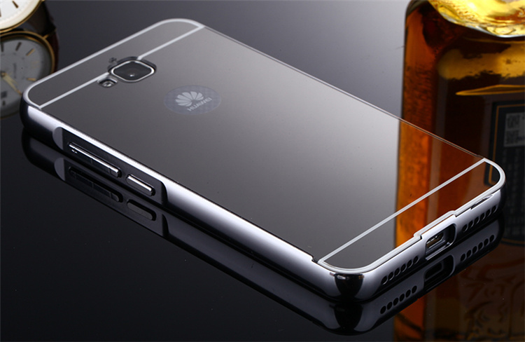 Hliníkový MIRROR kryt pro Huawei Y6 Pro - Černý