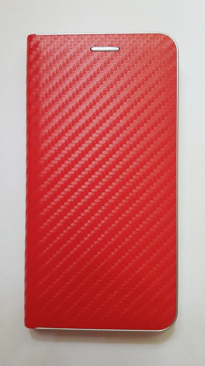 Kožené pouzdro CARBON pro Huawei Mate 20 Lite - červené