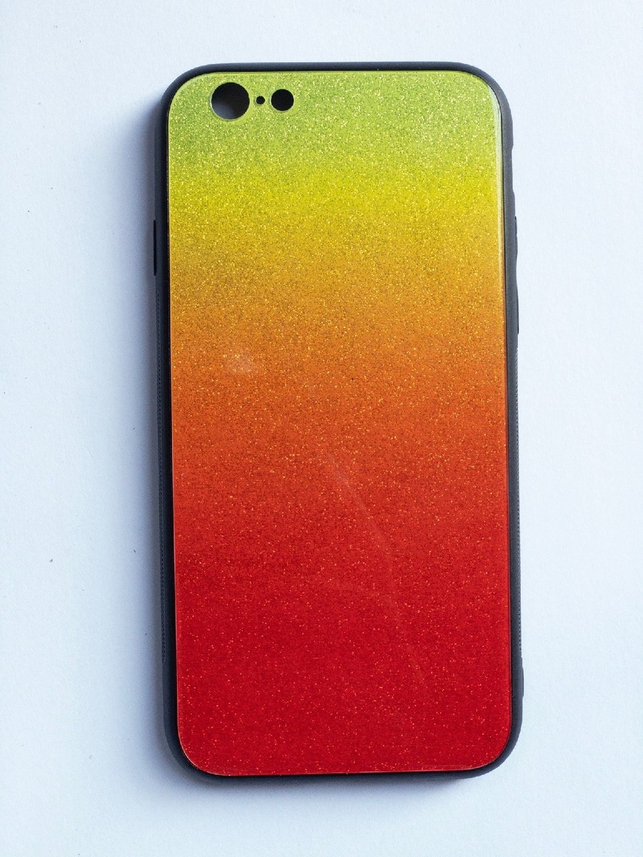 Glass case SHINNING pro Samsung Galaxy J6 (2018) J600 - oranžovo/zelený