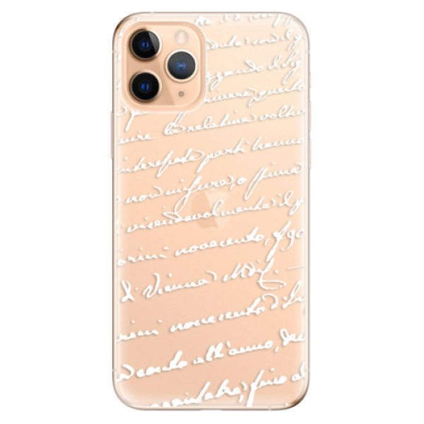 Odolné silikonové pouzdro iSaprio - Handwriting 01 - white - iPhone 11 Pro