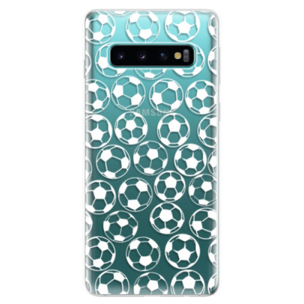 Odolné silikonové pouzdro iSaprio - Football pattern - white - Samsung Galaxy S10