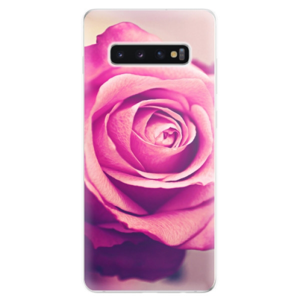 Odolné silikonové pouzdro iSaprio - Pink Rose - Samsung Galaxy S10+