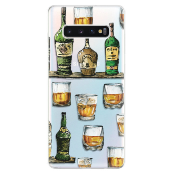 Odolné silikonové pouzdro iSaprio - Whisky pattern - Samsung Galaxy S10+