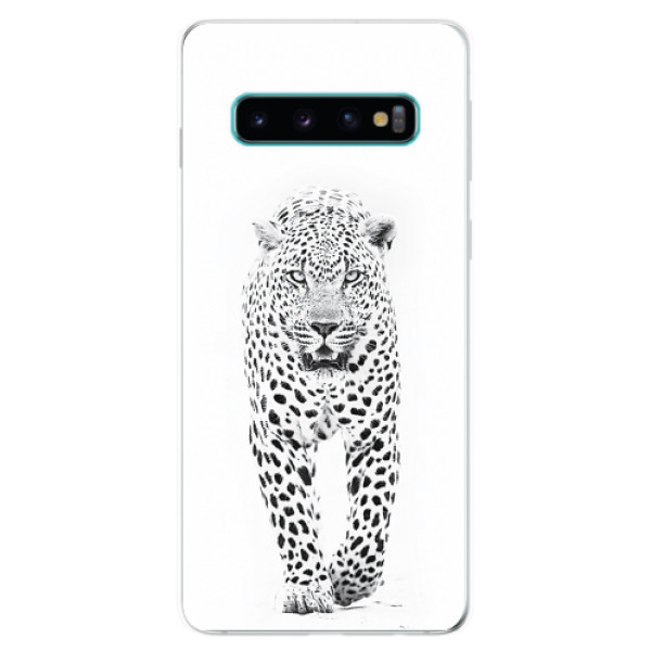 Odolné silikonové pouzdro iSaprio - White Jaguar - Samsung Galaxy S10