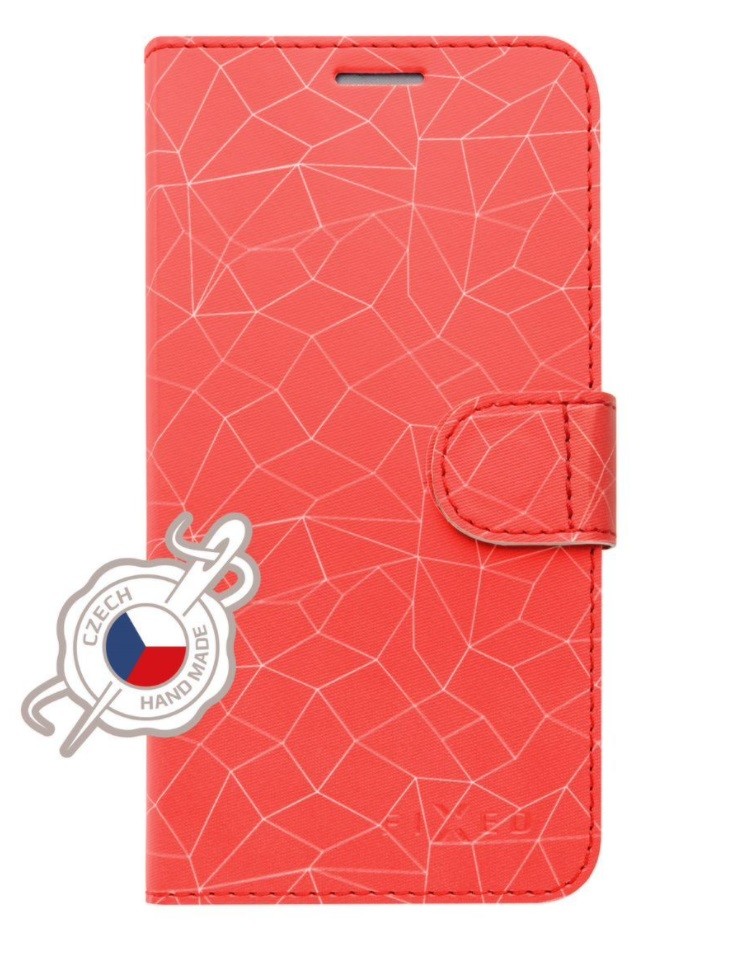 Pouzdro typu kniha FIXED FIT pro Samsung Galaxy A70/A70s A705/A707 - motiv Red Mesh