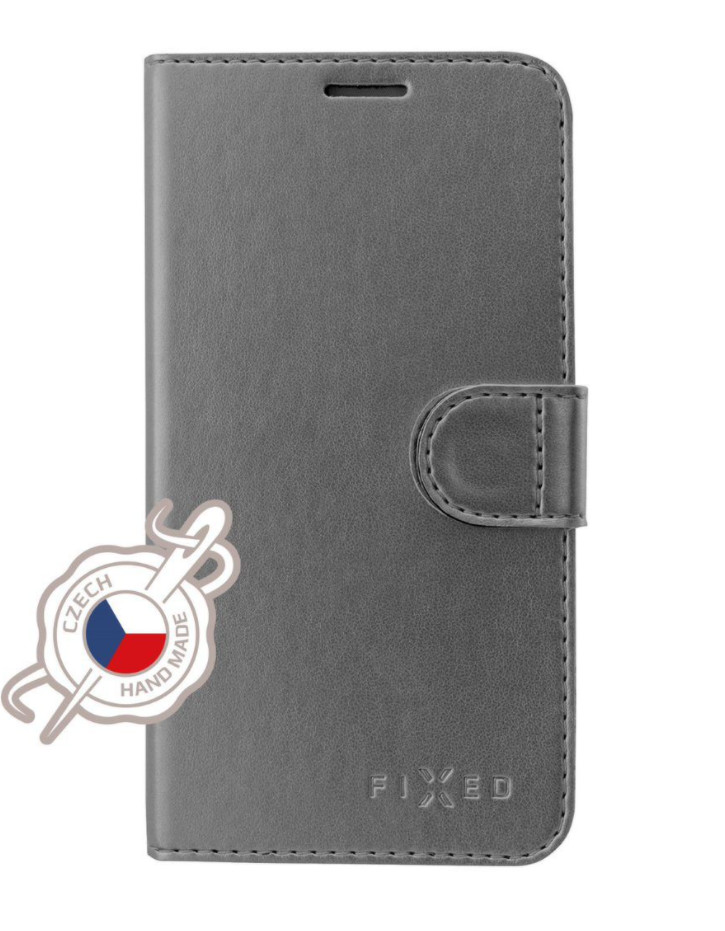 Pouzdro typu kniha FIXED FIT SHINE pro Samsung Galaxy Note 10 N970 - antracitové