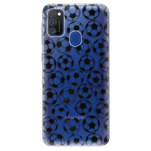 Odolné silikonové pouzdro iSaprio - Football pattern - black - Samsung Galaxy M21