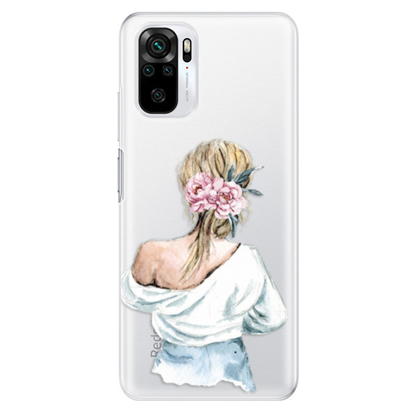 Odolné silikonové pouzdro iSaprio - Girl with flowers - Xiaomi Redmi Note 10 / Note 10S